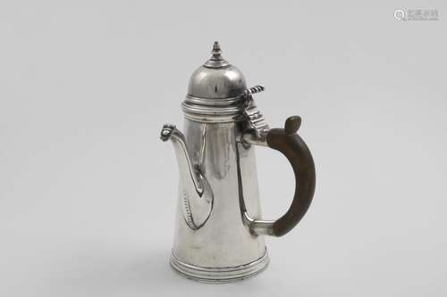 AN EDWARDIAN BRITANNIA-STANDARD SMALL TAPERING COFFEE POT wi...