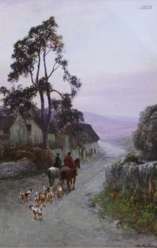 JOHN WHITE (1851-1933) HOME FROM THE HUNT, WINSFORD Signed, ...