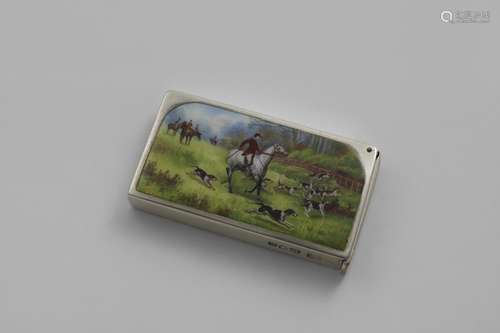 A LATE VICTORIAN RECTANGULAR VESTA CASE decorated on the fro...