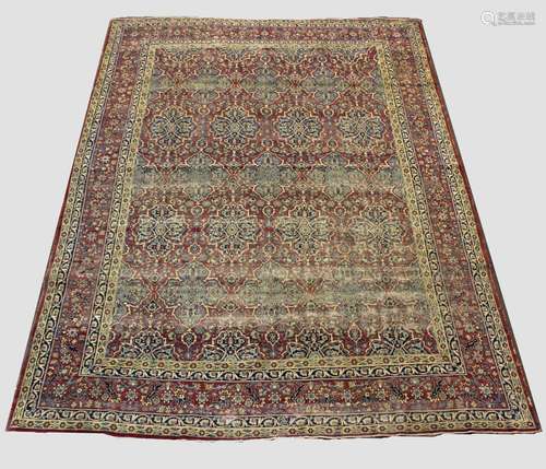 TABRIZ CARPET, North West Iran, circa 1920. The raspberry fi...