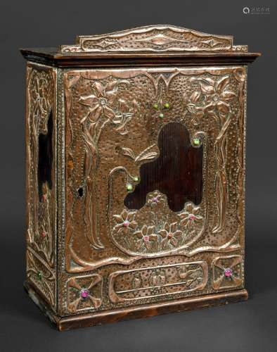 ART NOUVEAU COPPER CABINET probably Continental, made in pin...
