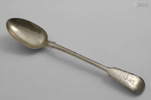 A VICTORIAN FIDDLE & THREAD PATTERN BASTING SPOON crested, b...