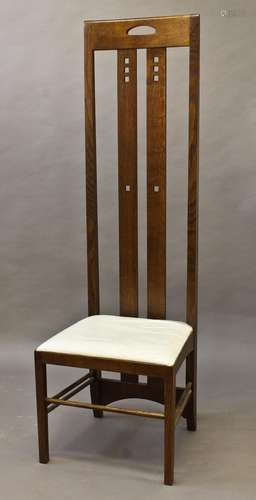 MACKINTOSH STYLE OAK HIGH BACK CHAIR a modern oak high back ...