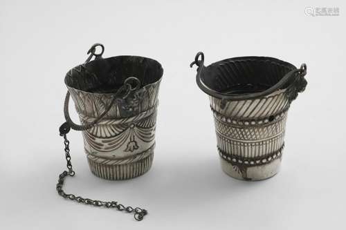 TWO 19TH CENTURY ITALIAN HOLY WATER PAILS 3.25