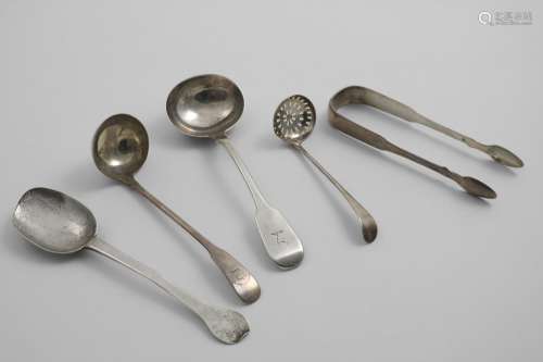 A MIXED LOT:- A Charles II / James II Trefid spoon, initiall...