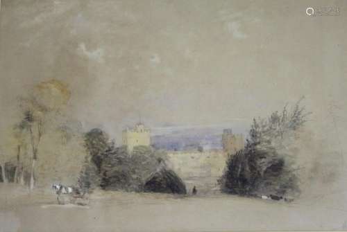 HENRY BRIGHT (1810-1873) NAWORTH CASTLE Inscribed with title...