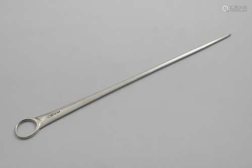 A GEORGE III MEAT SKEWER with a ring handle, maker's mark un...