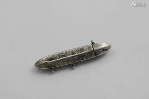 JUDAICA:- A torpedo-shaped mezuzah of hexagonal outline with...