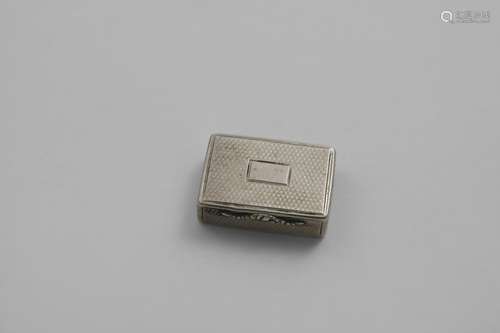 A WILLIAM IV RECTANGULAR VINAIGRETTE with engine-turned deco...