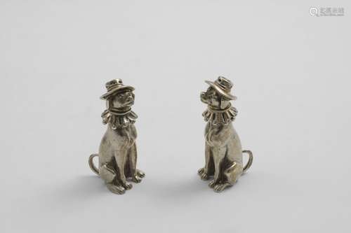 A PAIR OF VICTORIAN CAST NOVELTY FIGURAL PEPPER CASTERS each...