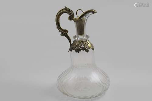 A VICTORIAN SILVERGILT MOUNTED CUT-GLASS SHIP'S DECANTER OR ...