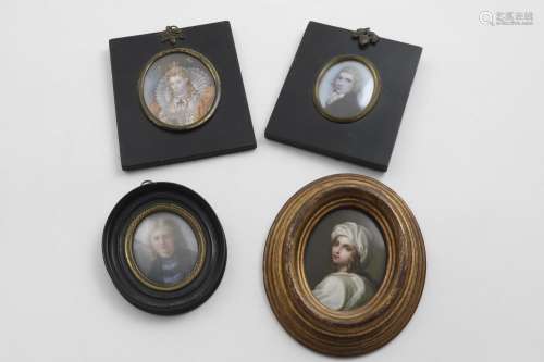 AFTER ANDREW PLIMER:- Miniature portrait of a young man, hea...