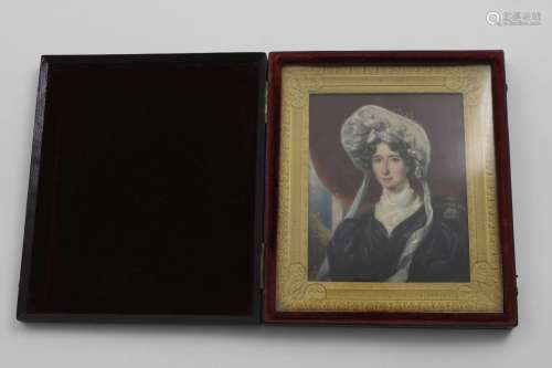 ENGLISH SCHOOL c. 1830 Miniature portrait of Elizabeth Blake...