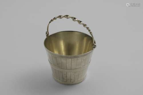 A VICTORIAN SWING-HANDLED CREAM PAIL decorated with applied ...