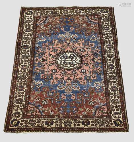 TAFRESH RUG, Iranian Kurdistan, circa 1925. The sky blue fie...