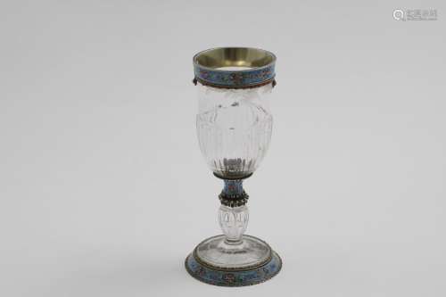 A 19TH CENTURY AUSTRA/HUNGARIAN SILVERGILT & ENAMEL MOUNTED ...