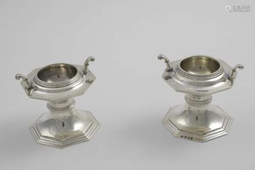 A PAIR OF LATE VICTORIAN SALTS in the style of early Charles...