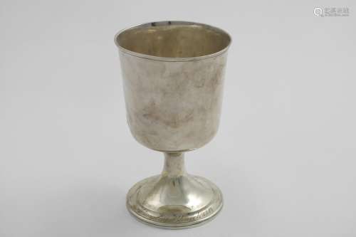 A PLAIN GOBLET on a flaring foot with the inscription 