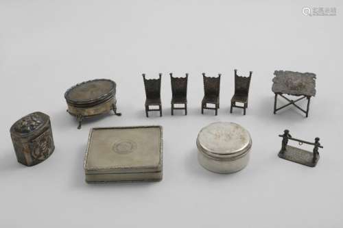 A MIXED LOT:- An early 20th century Dutch miniature table an...