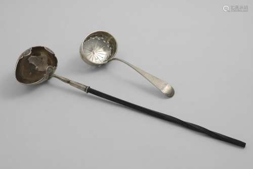 A GEORGE I / II PUNCH LADLE with an egg-shaped bowl and a sh...