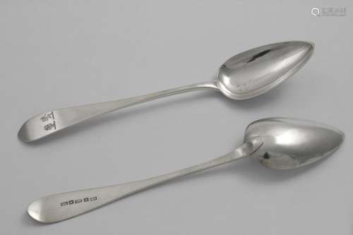 A PAIR OF SCOTTISH PROVINCIAL TABLE SPOONS with 