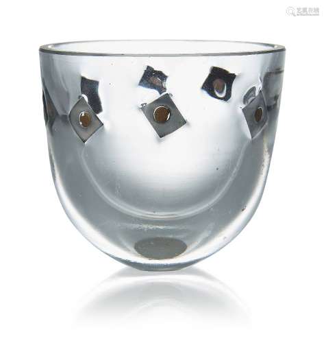 Anna Dickinson (British 1961-), a clear glass bowl c.1980, u...