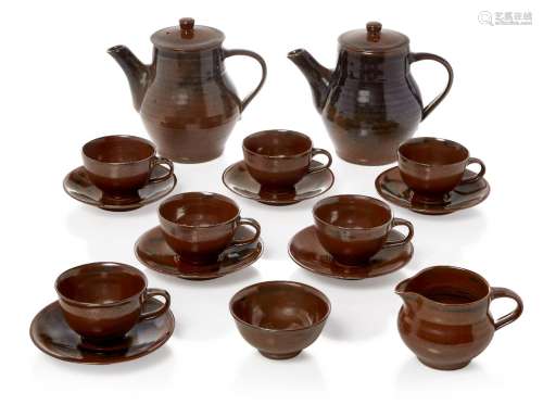 Harry Davis (British 1910-1986), a Crowan Pottery Coffee Set...