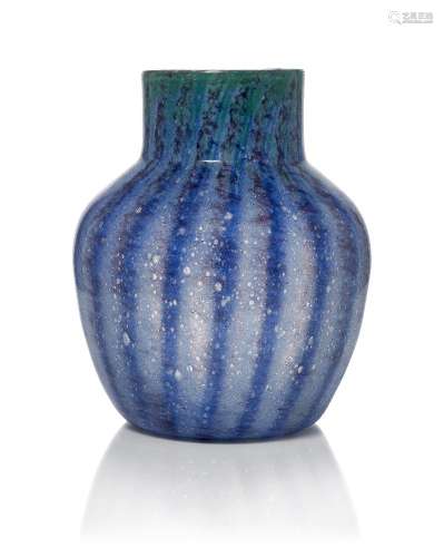 A British cased glass vase possibly made by Vasart 20th Cent...