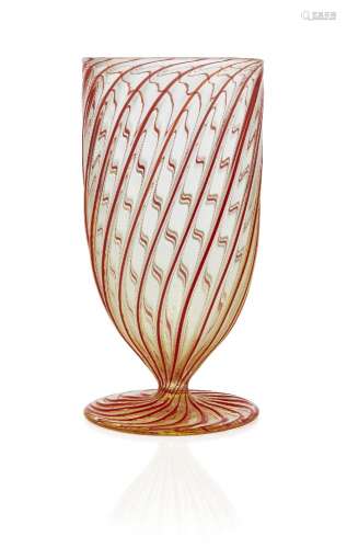 Lino Tagliapietra (Italian 1934-), a fine glass vase c.1980,...