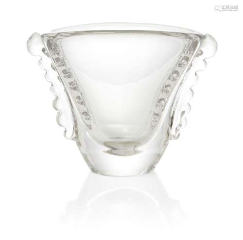 Daum (French), a clear glass vase c.1938, signed Daum Nancy ...