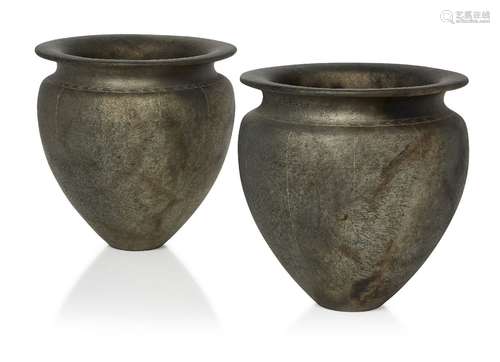 Keith Munro (British 1958-), a pair of silvered vases 1988, ...