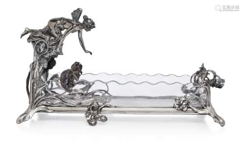 WMF (German), a silvered-metal and glass centrepiece c.1900 ...