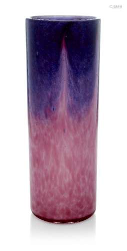 Monart (British), a cased cylindrical glass vase 20th Centur...
