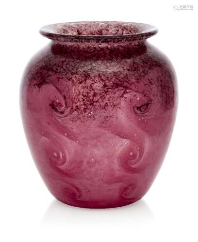 Monart (British), an oviform glass vase with everted neck 20...