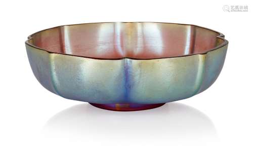WMF (German), an iridescent 'Myra' glass bowl c.1925 With sh...