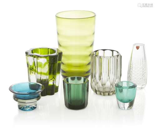 Per Lutken (Danish 1916-1998), a Holmegaard green glass vase...