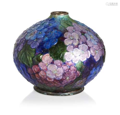 Camille Fauré (French 1874-1956), an enamelled vase c.1930, ...