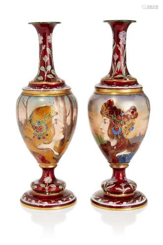 Théofile Soyer (French 1853-1940), a pair of Art Nouveau pol...