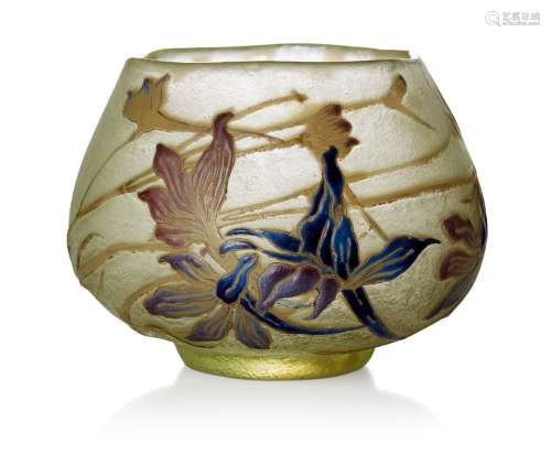 Emile Gallé (French 1846-1904), an enamelled glass vase c.19...