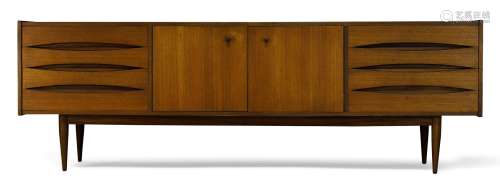 Danish, a teak sideboard in the manner of Arne Vodder c.1960...