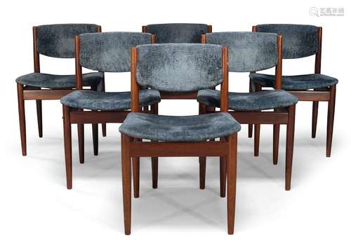 Finn Juhl (Danish 1912-1989), a set of six teak 'model 197' ...