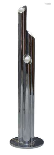 Italian, a chromed floor lamp in the manner of Gaetano Sciol...