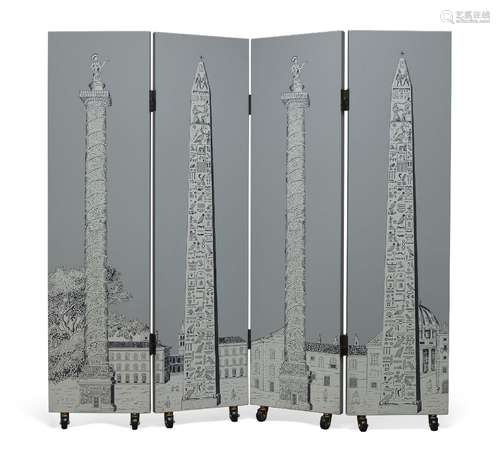 Piero Fornasetti (Italian 1913-1988), an‘Obelischi’ four fol...