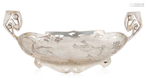 A RUSSIAN ART DECO SILVER BOWL, MOSCOW, 1899-1908
