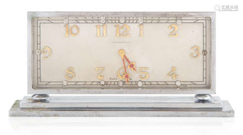 AN ART DECO DESK CLOCK, CONCORD WATCH CO. FOR MARSHALL FIELD...