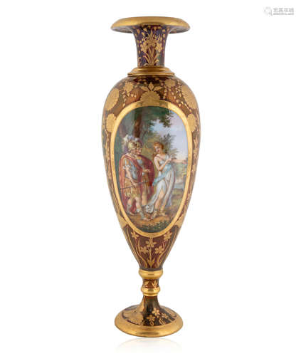 AN AUSTRIAN PORCELAIN VASE, ACKERMANN & FRITZE,1908-1959