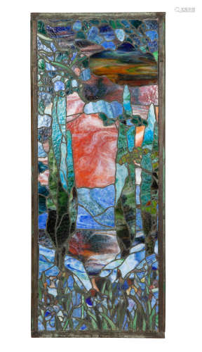 A STAINED GLASS PANEL, WATSON MANUFACTURING COMPANY, JAMESTO...