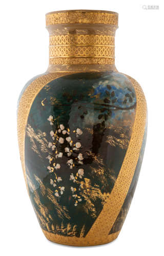 A MONUMENTAL AMERICAN EARTHENWARE VASE DESIGNED BY MARIA LON...