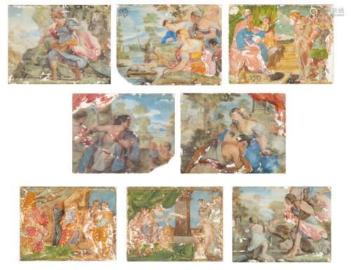 A GROUP OF EIGHT REVERSE GLASS PAINTINGS, NEAPOLITAN SCHOOL ...