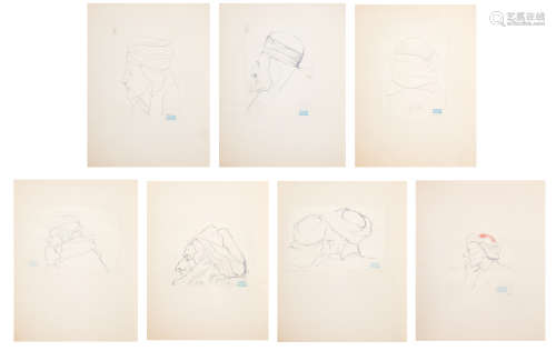 A GROUP OF SEVEN DRAWINGS BY JOSEPH STELLA (AMERICAN 1877-19...